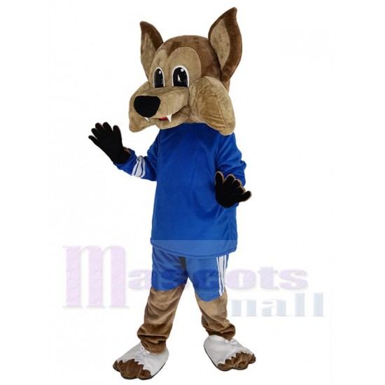 Arizona Coyote Howler Mascot Costume Animal in Blue Jersey