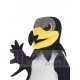 Black Night Hawk Mascot Costume Animal in White Vest