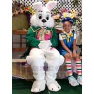 Easter Wendell Rabbit Mascot Costume Animal in Green Coat