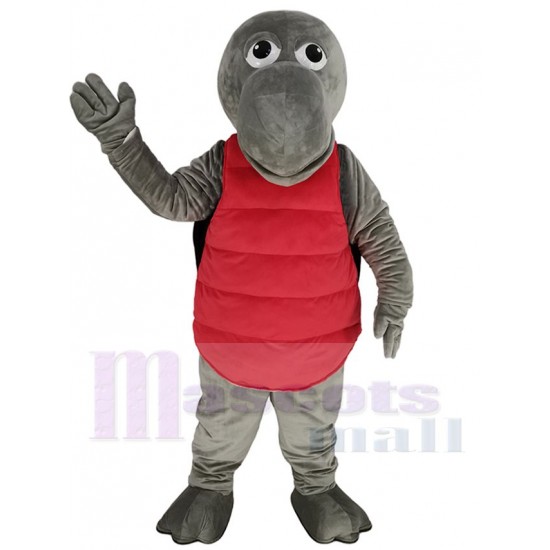 Tortue grise et rouge Costume de mascotte Animal