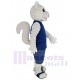 Ardilla Blanca Deportiva Disfraz de mascota Animal en Jersey azul