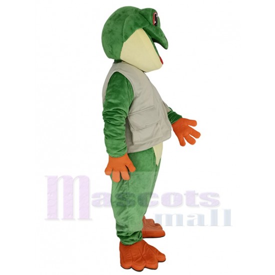 Smiling Tree Frog Mascot Costume Animal with Red Tongue