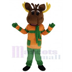 Christmas Deer Mascot Costume Animal with Yellow Antlers