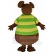 Braune Maus Maskottchen Kostüm mit grünem T-Shirt Tier