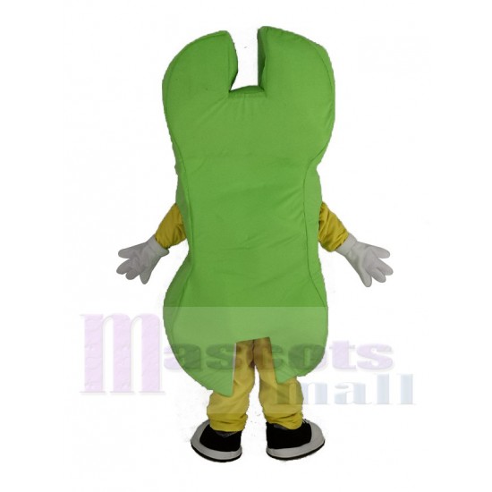 Green Tool Spanner Mascot Costume Cartoon