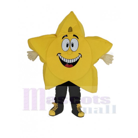Comic amarillo Estrella Traje de la mascota