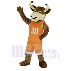 Texas Longhorns Bull Mascot Costume in Orange Sportswear Animal