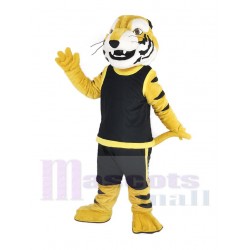 Fierce Tiger Mascot Costume in Black Vest Animal
