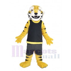 Fierce Tiger Mascot Costume in Black Vest Animal