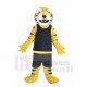 Tigre féroce Costume de mascotte dans Gilet Noir Animal