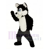 Lange Wolle Großer schwarzer Wolf Maskottchen Kostüm Tier