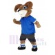 Brown Ram Mascot Costume Animal with Blue T-shirt