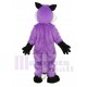 Purple Husky Dog Mascot Costume with Long Hair