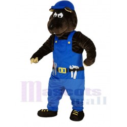 Ouvrier Gopher Costume de mascotte en salopette bleue Animal
