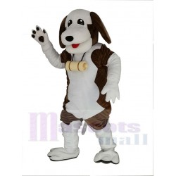 Chien mignon brun et blanc Costume de mascotte Animal