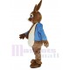 Peter Rabbit marrón Traje de la mascota en abrigo azul