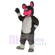 Smiling Mouse Mascot Costume with Red Face
