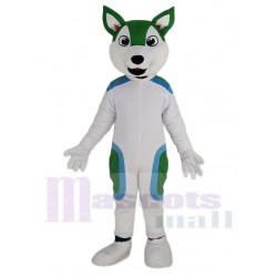 Süßer weißer und grüner Husky-Hund Maskottchen Kostüm Tier