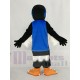 Aigle Noir Costume de mascotte en maillot bleu