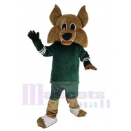 Mignonne Arizona Loup coyote Costume de mascotte Animal en maillot vert forêt