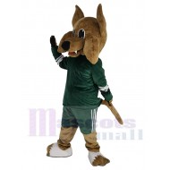 Niedlich Arizona Kojote Wolf Maskottchen Kostüm Tier im waldgrünen Jersey