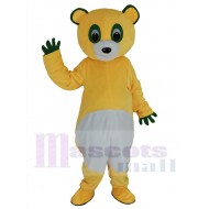 Ours jaune Costume de mascotte Animal aux yeux verts