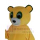 Gelber Bär Maskottchen Kostüm Tier mit grünen Augen