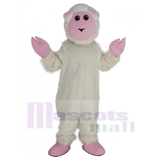 Cute Goat Sheep Mascot Costume Animal with Pink Face	
