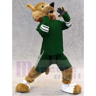 Arizona Coyote Wolf Mascot Costume Animal in Forest Green Jersey