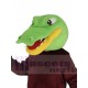 Alligator vert Costume de mascotte en chemise marron Animal