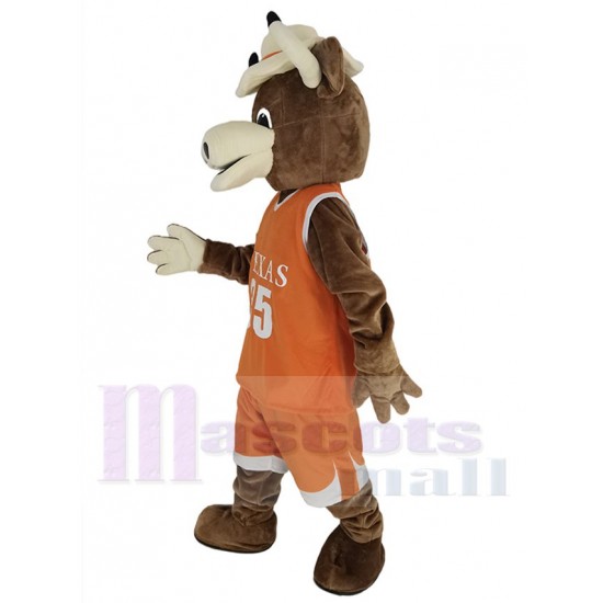 Texas Longhorns Bull Mascot Costume in Orange Jersey Animal