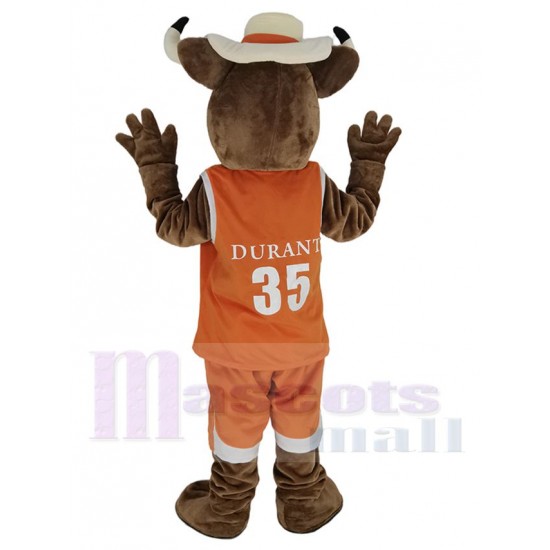 Texas Longhorns Bull Maskottchen Kostüm in Orange Jersey Tier