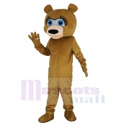 Long Eyelashes Bear Mascot Costume Animal