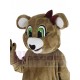 Mignonne brun Ours femelle Costume de mascotte Animal avec Yeux verts