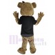 Ours brun femelle Costume de mascotte Animal en T-shirt noir