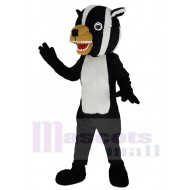White and Black Badger Mascot Costume Animal