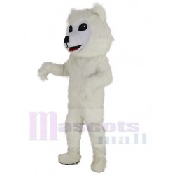 Weißer Samojede Hund Maskottchen Kostüm Tier