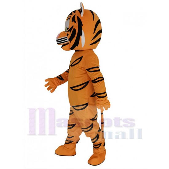Tiger Ted Mascot Costume Animal with Pink Nose