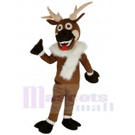 Christmas Reindeer Mascot Costume Animal with White Scarf