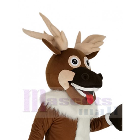 Christmas Reindeer Mascot Costume Animal with White Scarf