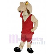 Cee-Cee The Cobra Snake Mascot Costume Animal in Red Jersey