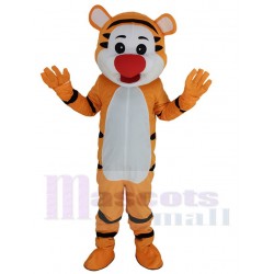 tigre naranja Disfraz de mascota Animal con nariz grande roja