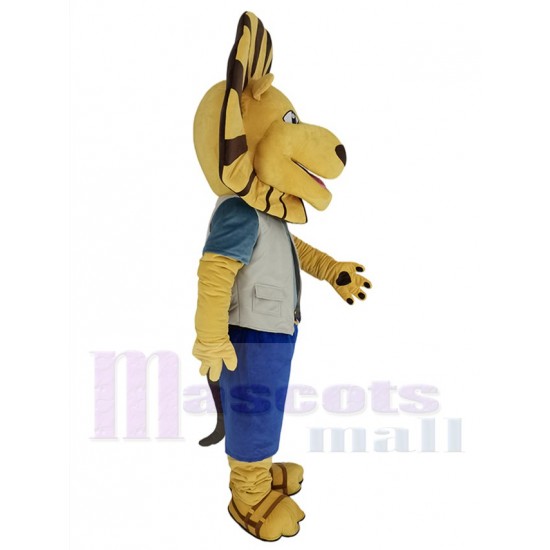 Torheit Löwe Maskottchen-Kostüm Tier in cremefarbener Weste