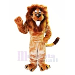 Brown Lion with White Beard Mascot Costume
