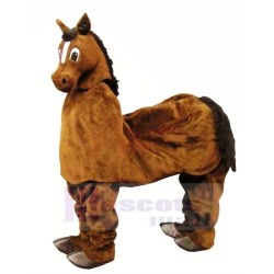 Joli cheval marron neuf pour 2 personnes Mascotte Costume