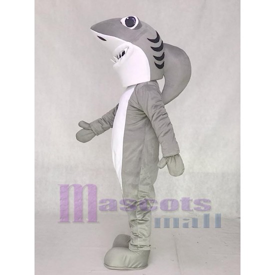 Gray-and-White Shark Mascot Costume