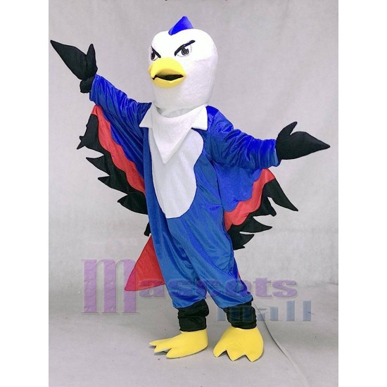 Cute Blue-and-Red Thunderbird Mascot Costume