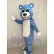 White-Bellied Blue Bear with Blue Eyes Mascot Costume 