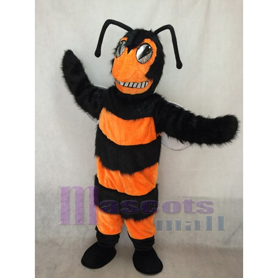Hochwertige erwachsene Biene/Hornisse in Orange und Schwarz Maskottchenkostüm