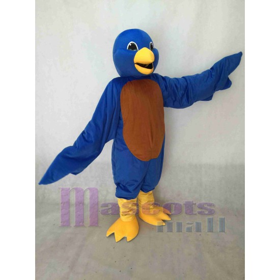 Realistic New Blue Bird with Yellow Beak Mascot Costume
